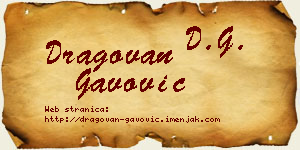 Dragovan Gavović vizit kartica